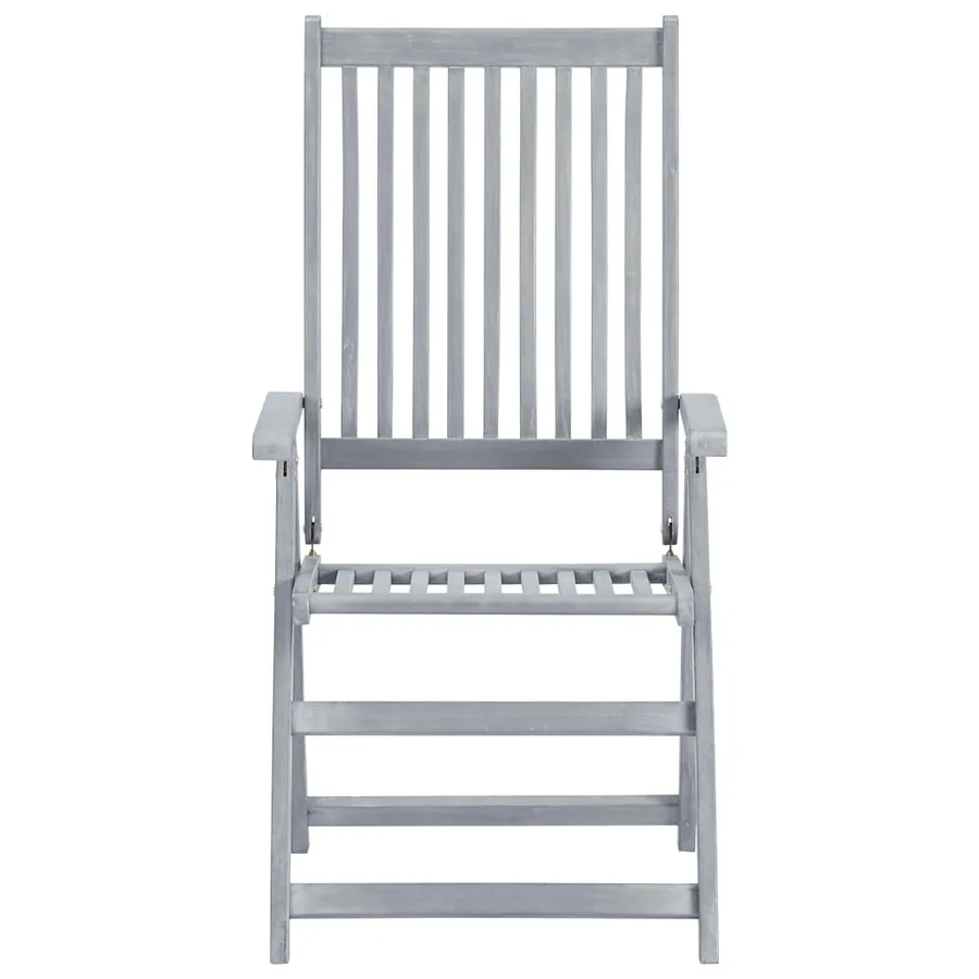 Chaises inclinables de jardin lot de 6 et coussins Bois acacia - 4