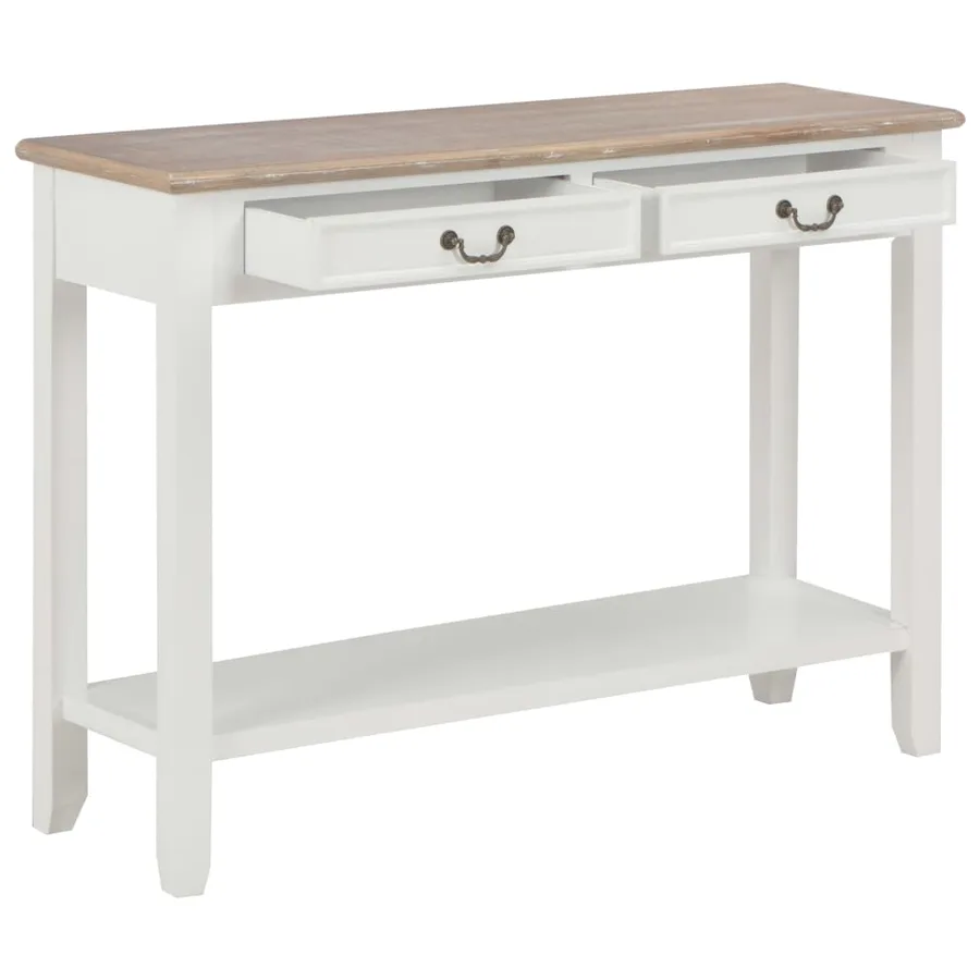 Table console Blanc 110x35x80 cm Bois - 2