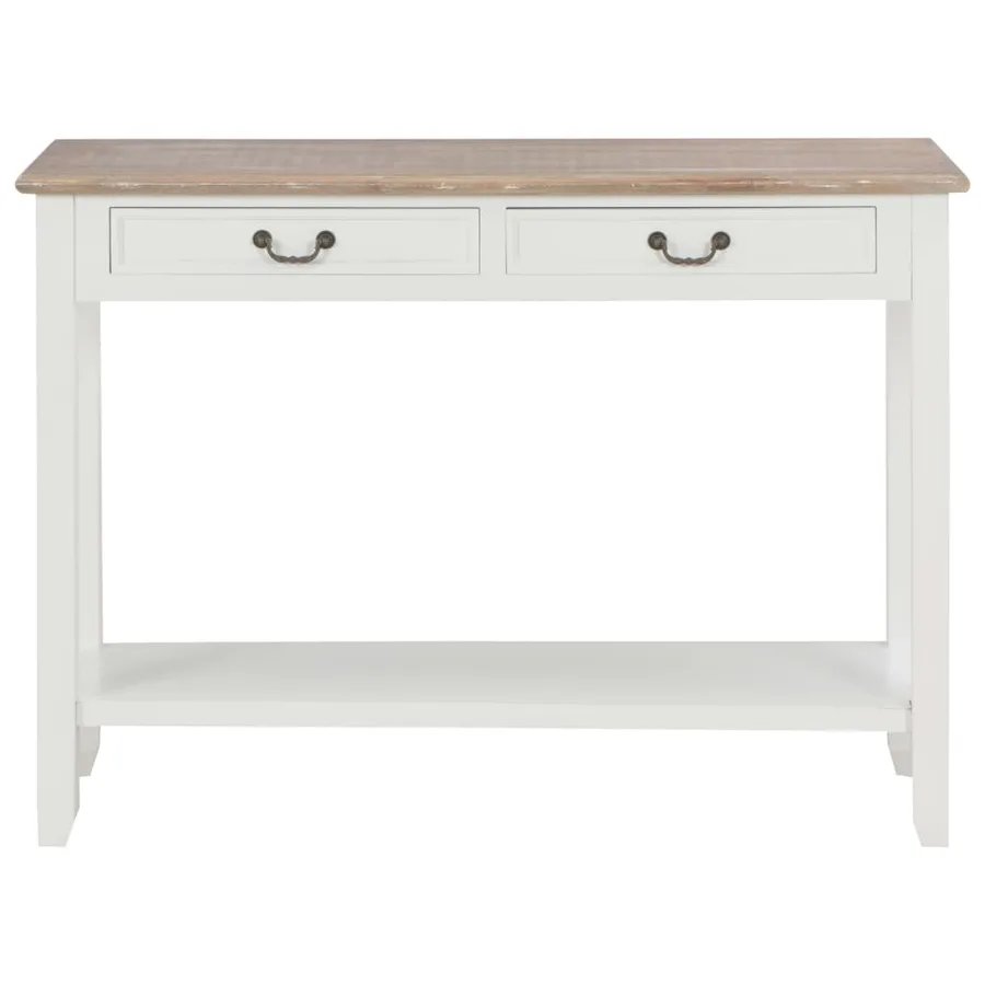 Table console Blanc 110x35x80 cm Bois - 3