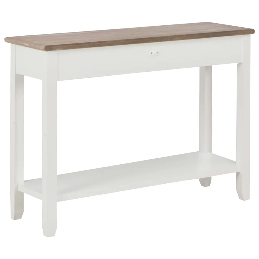 Table console Blanc 110x35x80 cm Bois - 4