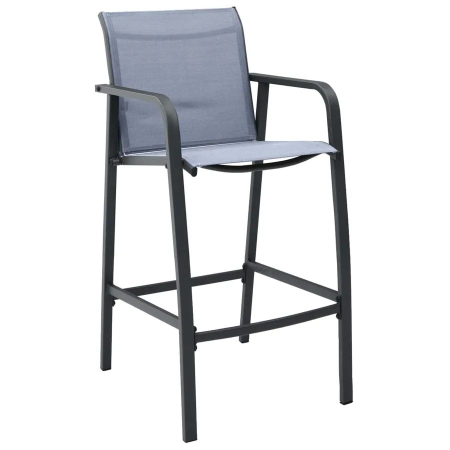 Chaises de bar de jardin lot de 2 Gris Txtilène - 2
