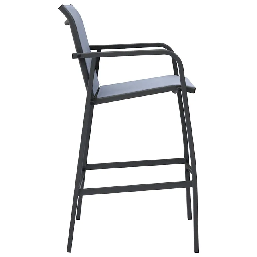Chaises de bar de jardin lot de 2 Gris Txtilène - 4