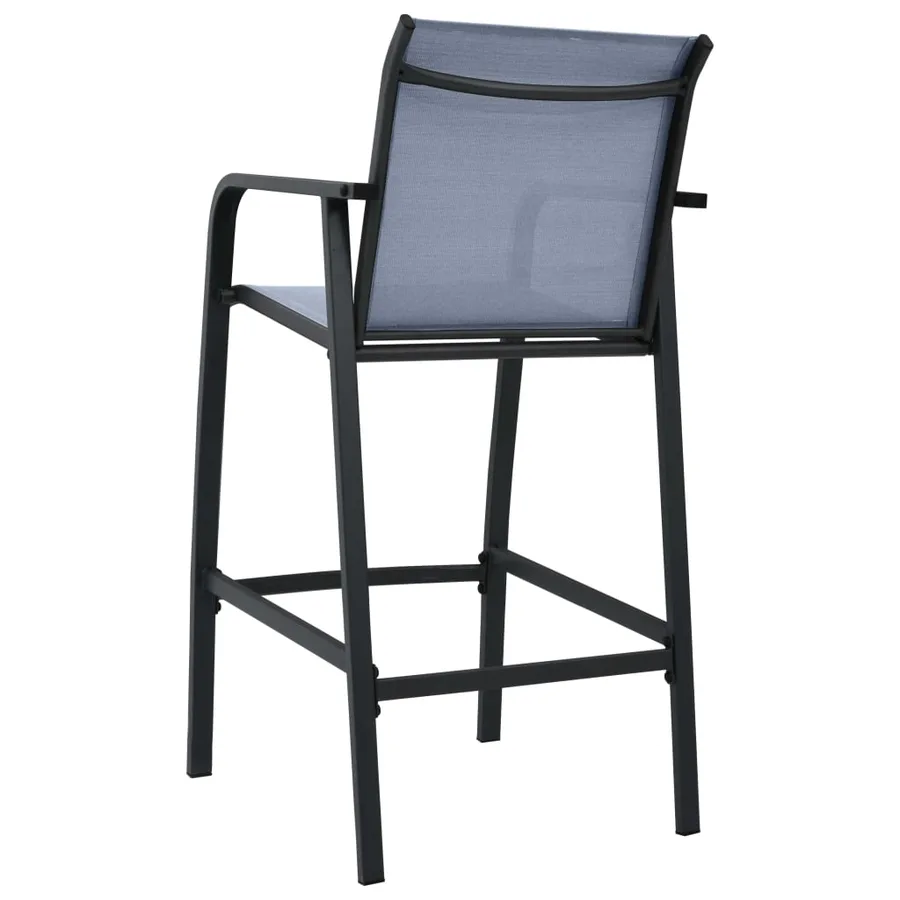 Chaises de bar de jardin lot de 2 Gris Txtilène - 5