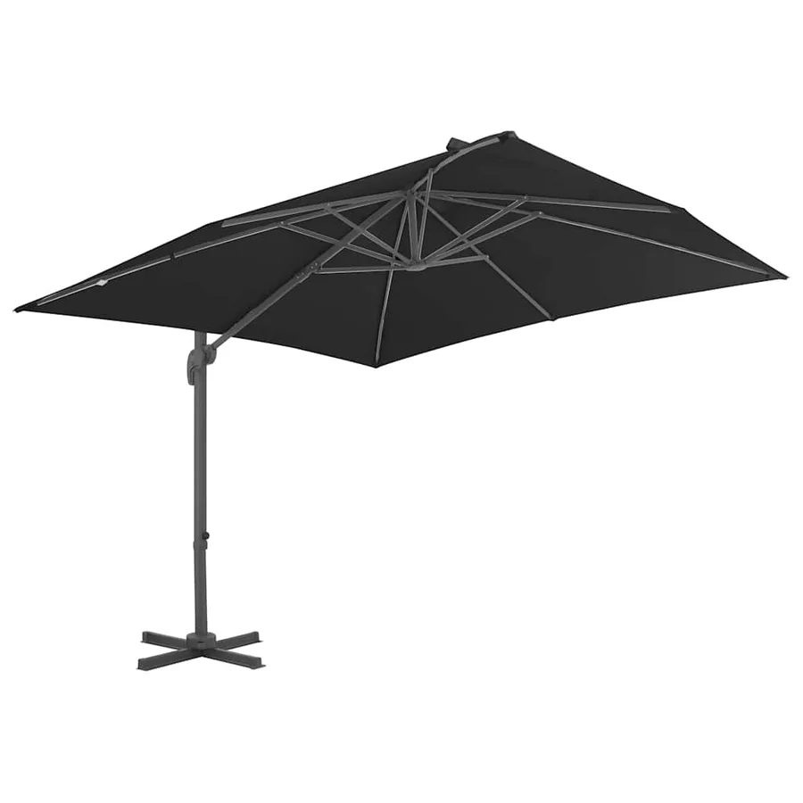 Parasol de jardin en porte-à-faux et poteau en aluminium - 2