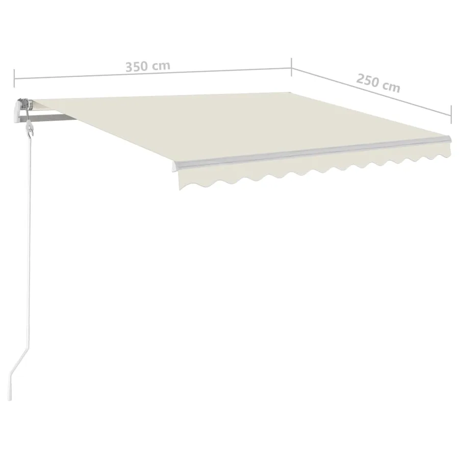 Auvent automatique avec capteur de vent et LED 350x250 cm Crème - 10