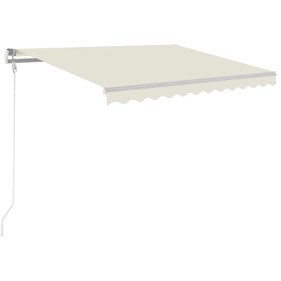 Auvent automatique avec capteur de vent et LED 350x250 cm Crème - 2