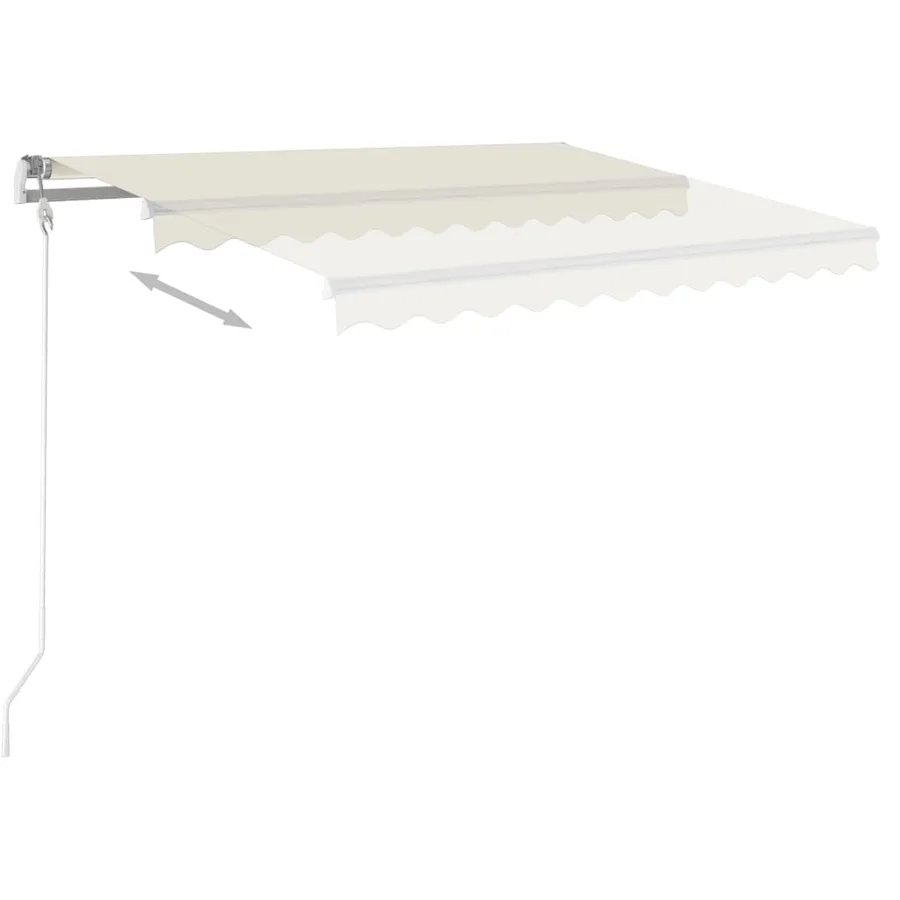 Auvent automatique avec capteur de vent et LED 350x250 cm Crème - 3