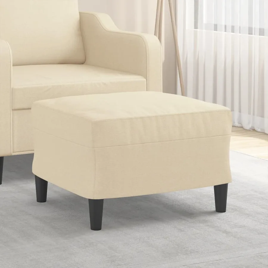 Repose-pied Crème 60x50x41 cm Tissu