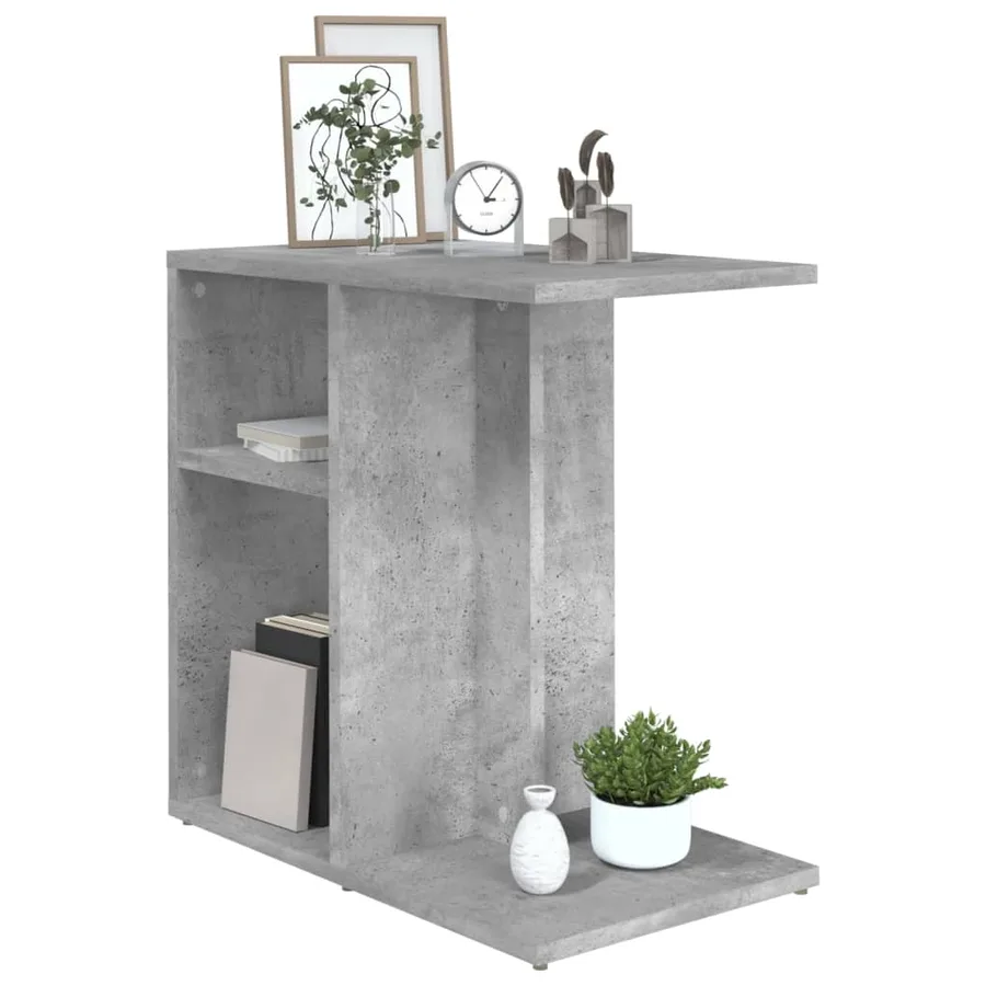 Table d'appoint Gris béton 50x30x50 cm Bois d’ingénierie - 3