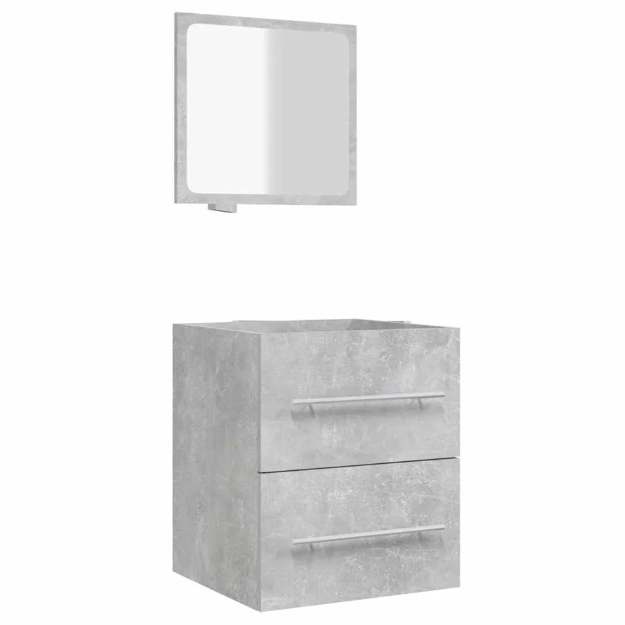 Armoire de salle de bain avec miroir Gris béton 41x38,5x48 cm - 2