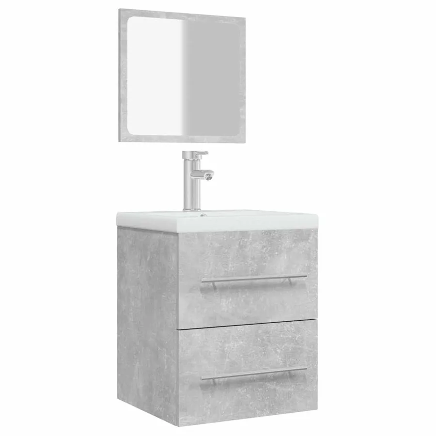 Armoire de salle de bain avec miroir Gris béton 41x38,5x48 cm - 4