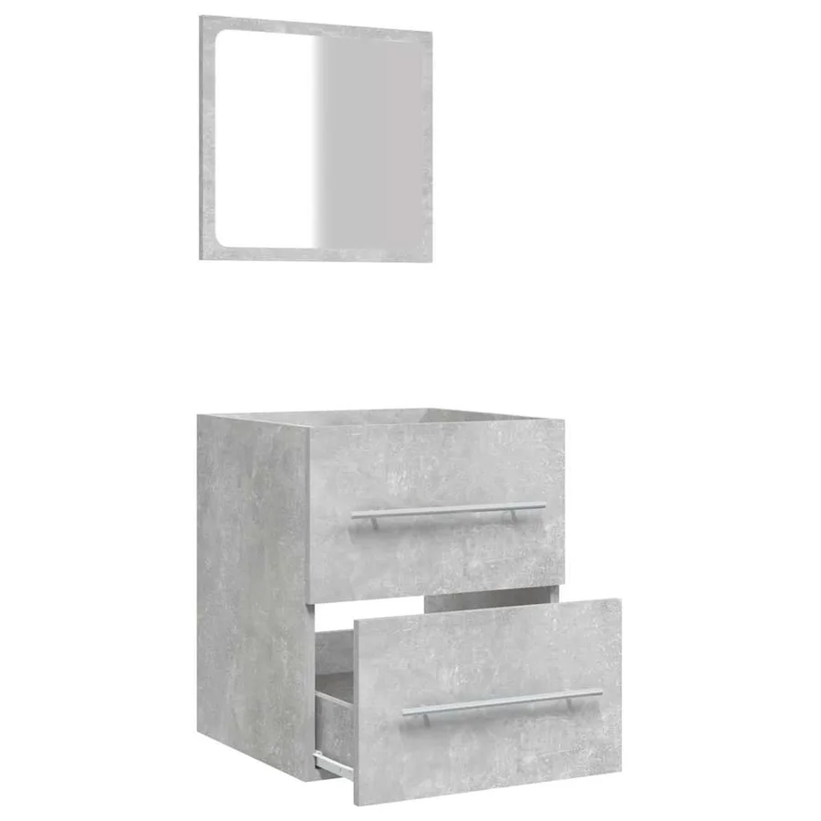 Armoire de salle de bain avec miroir Gris béton 41x38,5x48 cm - 6