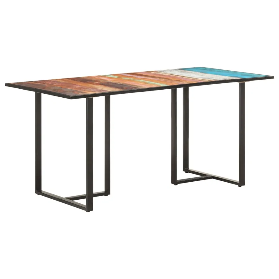 Table de salle à manger 160 cm Bois de récupération massif - 9
