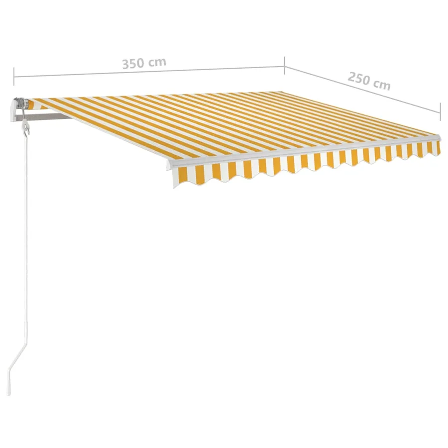 Auvent manuel rétractable 350x250 cm Jaune et blanc - 7