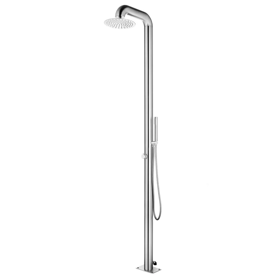 Douche de jardin avec base marron 230 cm Acier inoxydable - 3