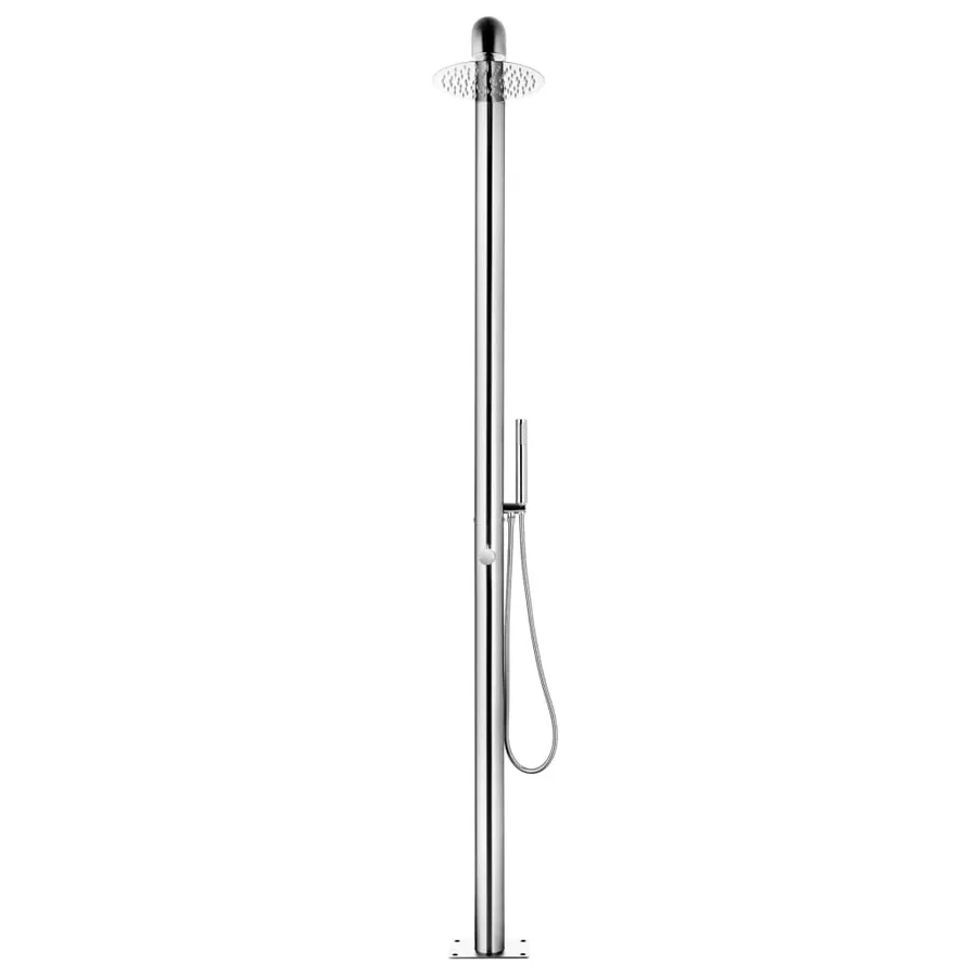 Douche de jardin avec base marron 230 cm Acier inoxydable - 5