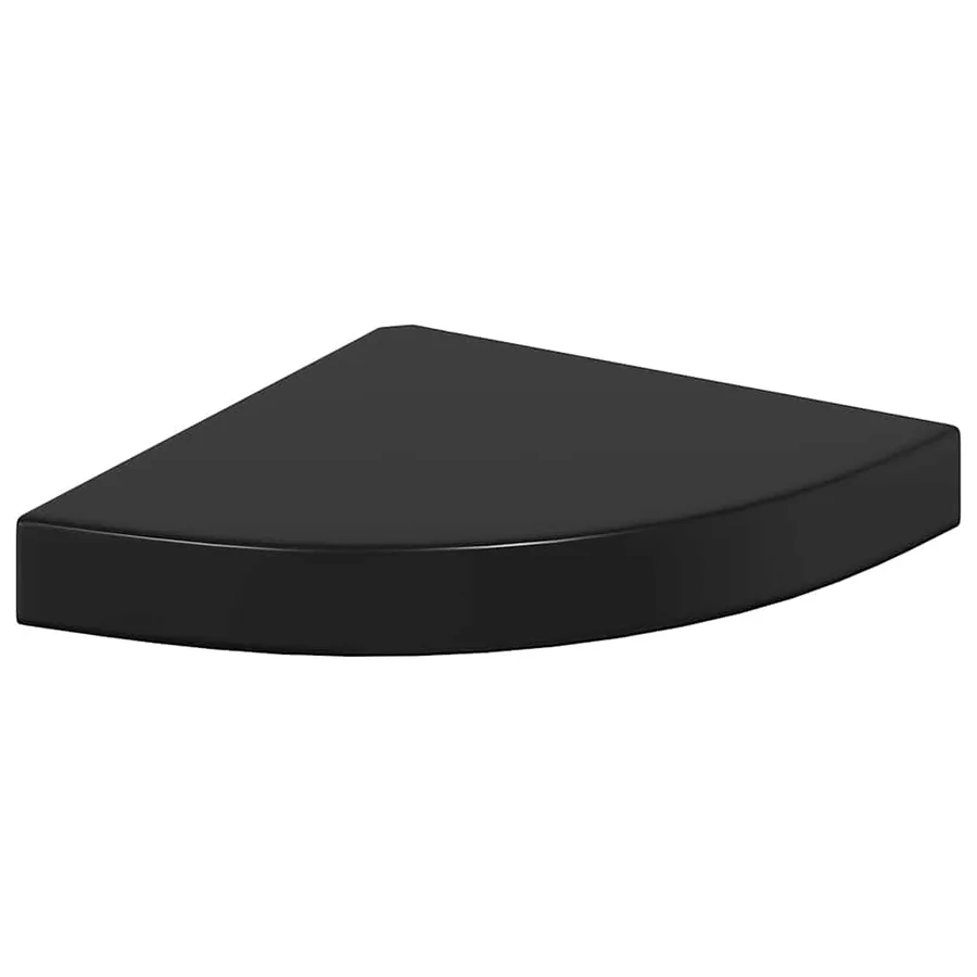 Étagère d'angle flottante noir brillant 25x25x3,8 cm MDF - 2