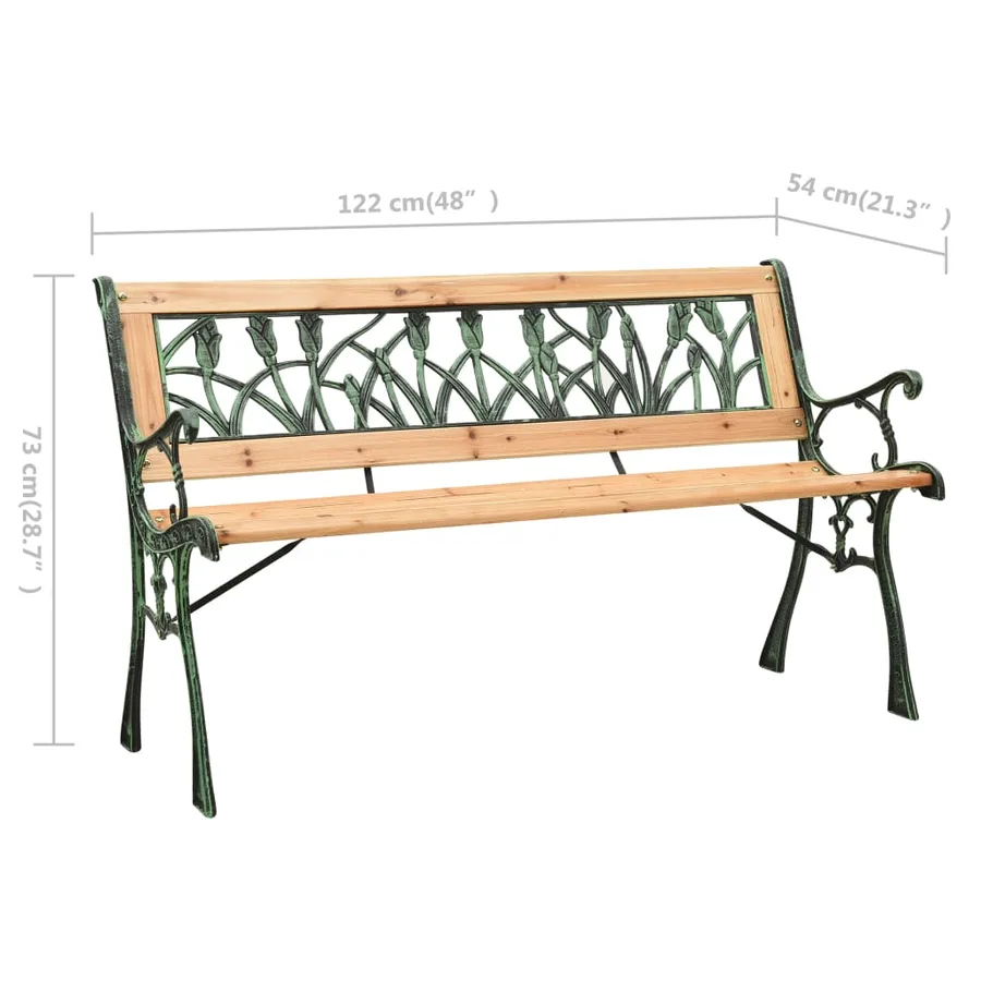 Banc de jardin 122 cm fonte et bois de sapin massif - 6
