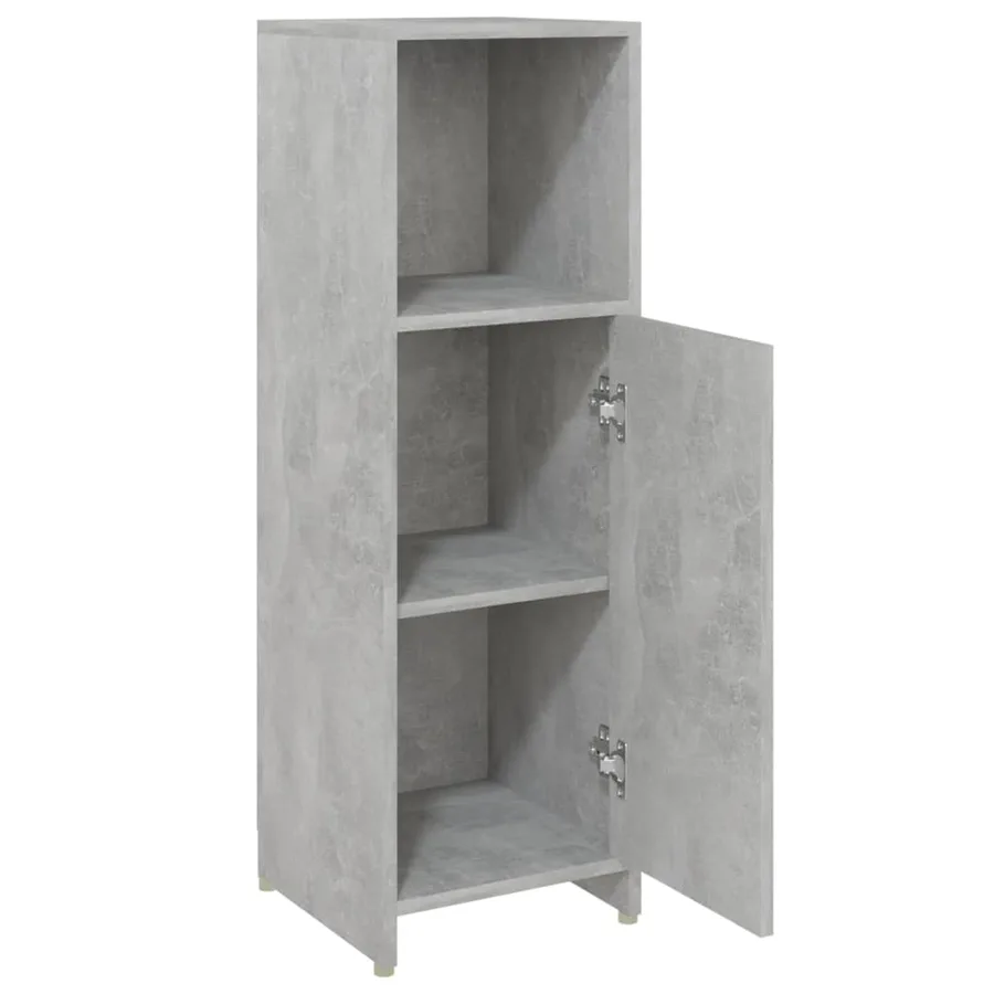 Armoire de salle de bain Gris béton 30x30x95 cm Bois ingénierie - 5