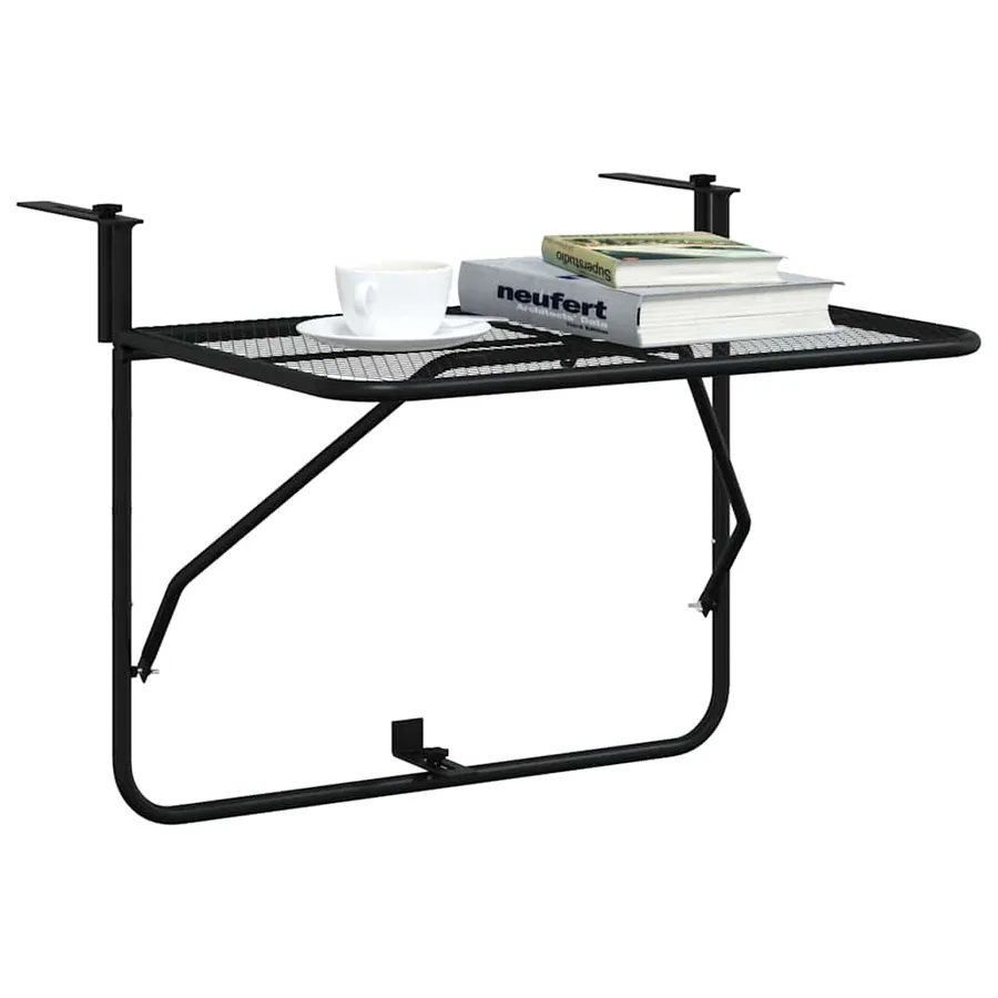 Table de balcon Noir 60x40 cm Acier - 4