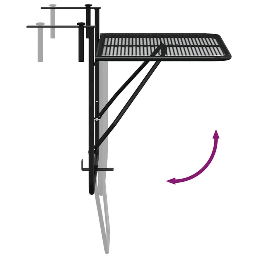 Table de balcon Noir 60x40 cm Acier - 9