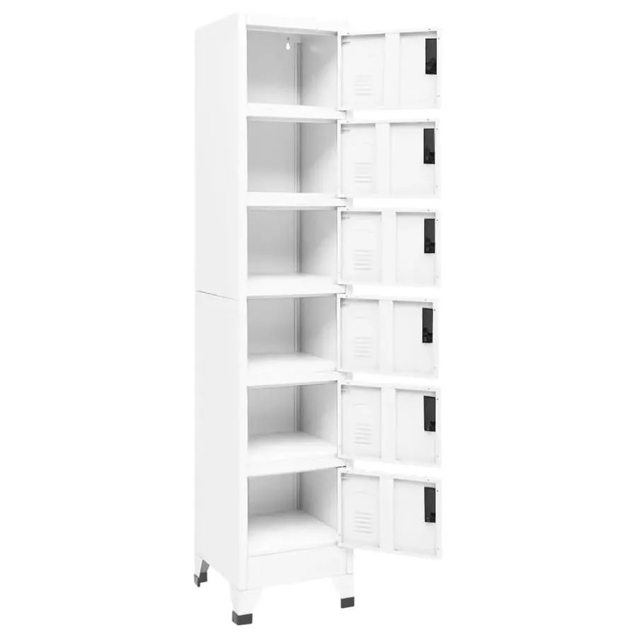 Armoire à casiers Blanc 38x40x180 cm Acier - 3