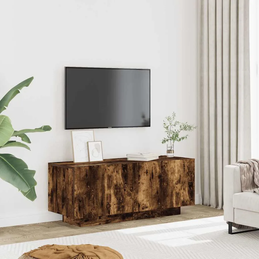 Meuble TV Chêne fumé 100x35x40 cm Bois d'ingénierie - 3