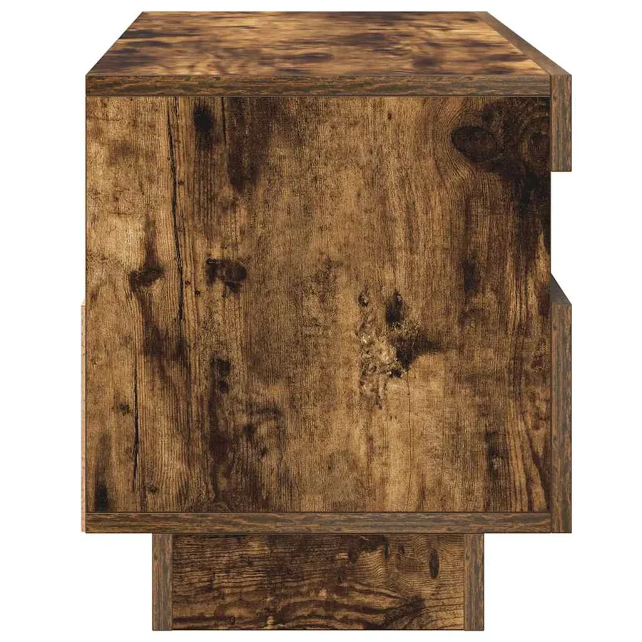 Meuble TV avec lumières LED chêne fumé 100x35x40 cm - 11