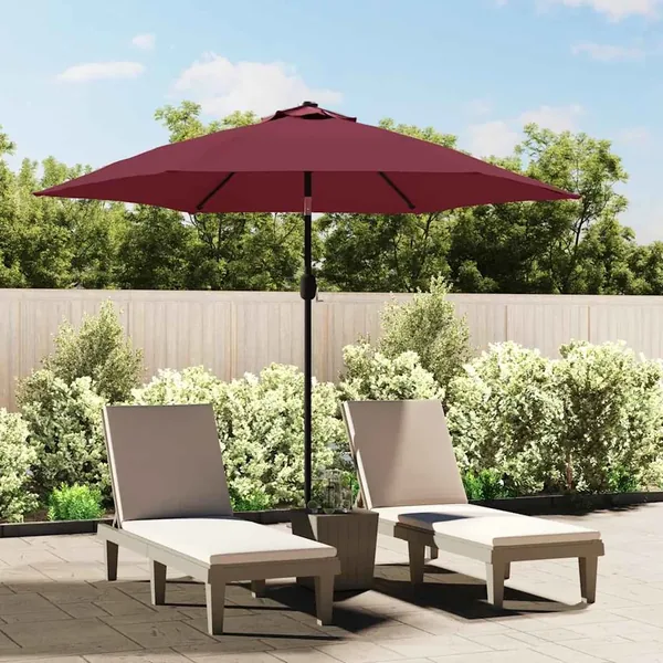 Tissu de remplacement pour parasol d'extérieur Bordeaux 300 cm