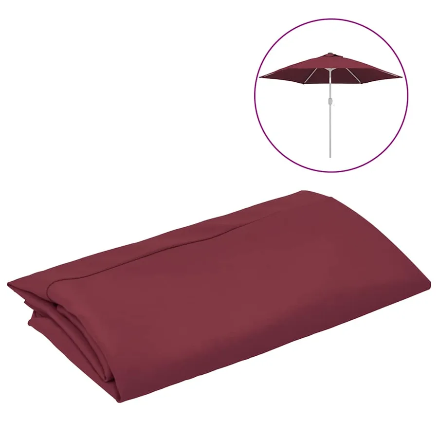 Tissu de remplacement pour parasol d'extérieur Bordeaux 300 cm - 2