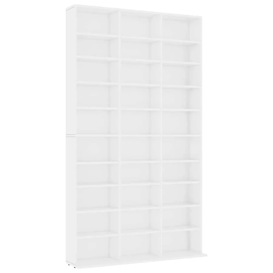 Armoire à CD Blanc 102x23x177,5 cm Bois d'ingénierie - 2