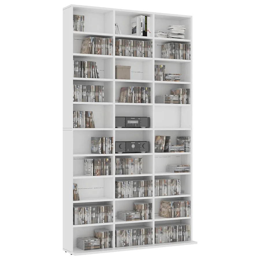 Armoire à CD Blanc 102x23x177,5 cm Bois d'ingénierie - 5