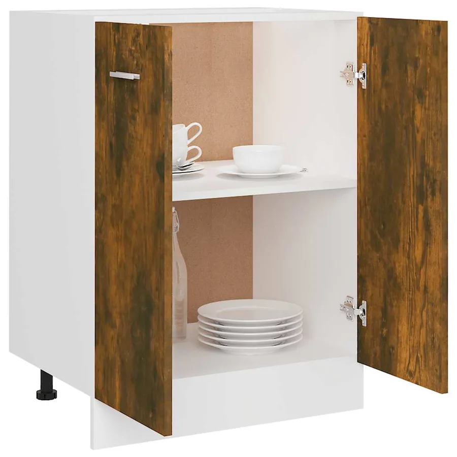 Meuble bas "Lyon" Chêne fumé 60 x 46 x 81,5 cm Bois d'ingénierie - 4