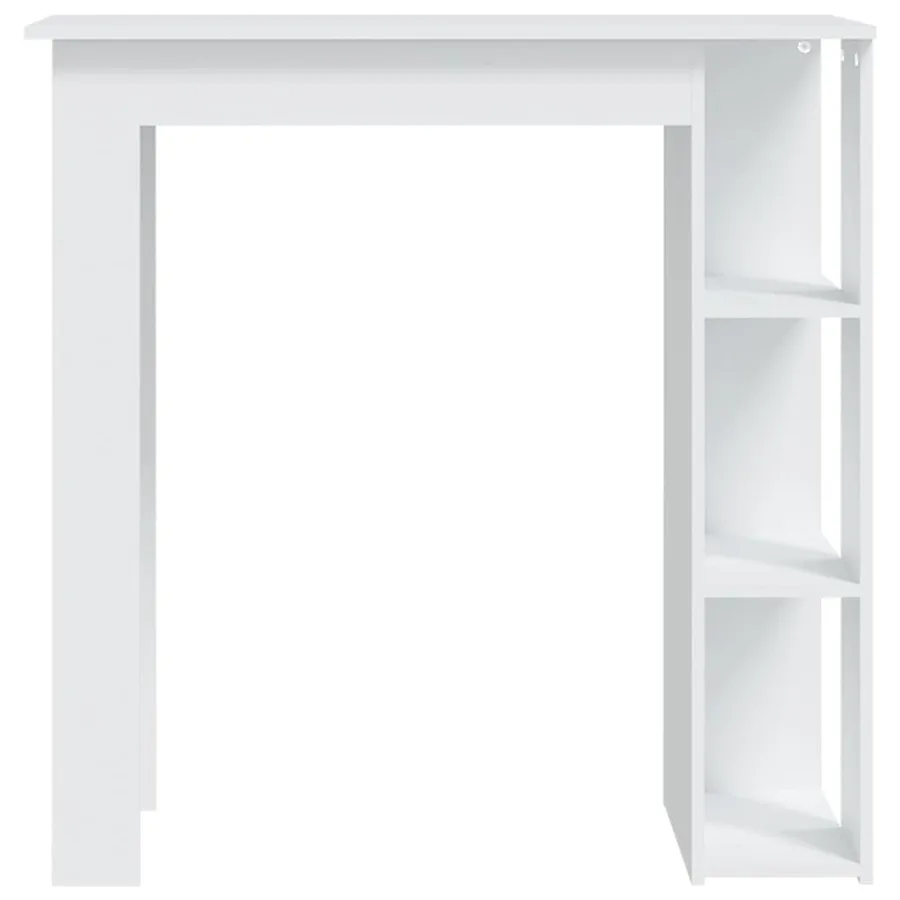 Table de bar et étagère Blanc 102x50x103,5 cm Bois d'ingénierie - 3
