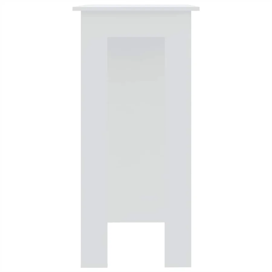 Table de bar et étagère Blanc 102x50x103,5 cm Bois d'ingénierie - 4