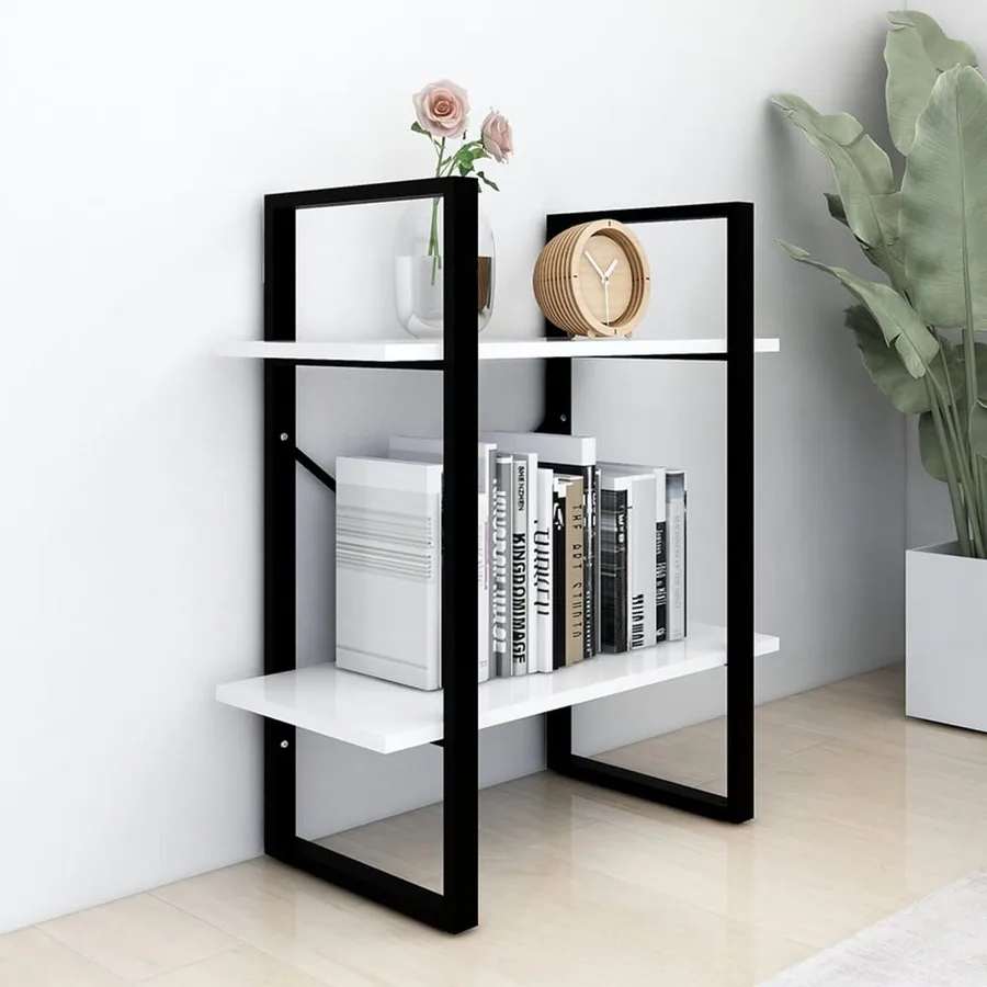 Bibliothèque à 2 niveaux Blanc 60x30x70 cm bois d'ingénierie - 3