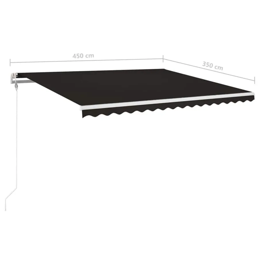 Auvent automatique et capteur de vent LED 450x350 cm Anthracite - 8