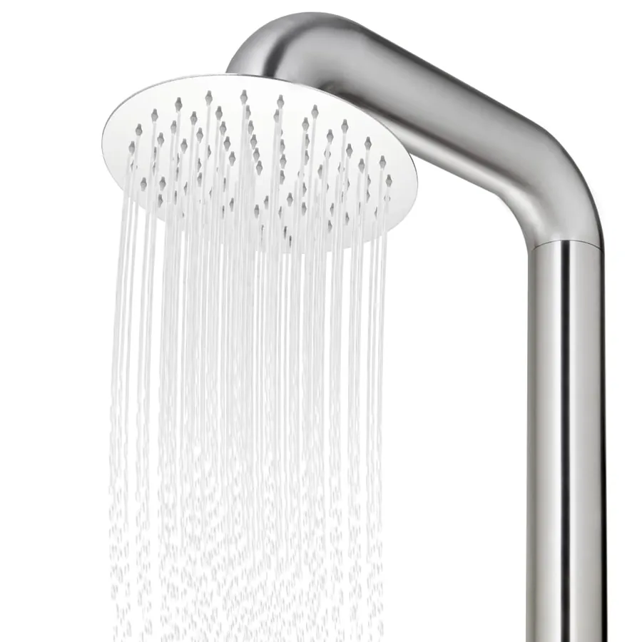 Douche de jardin avec base marron 230 cm Acier inoxydable - 10