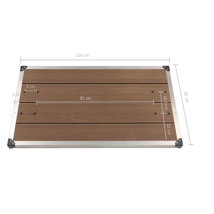 Douche de jardin avec base marron 230 cm Acier inoxydable - 17
