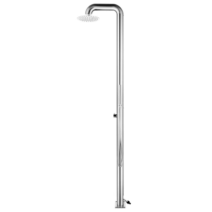 Douche de jardin avec base marron 230 cm Acier inoxydable - 4