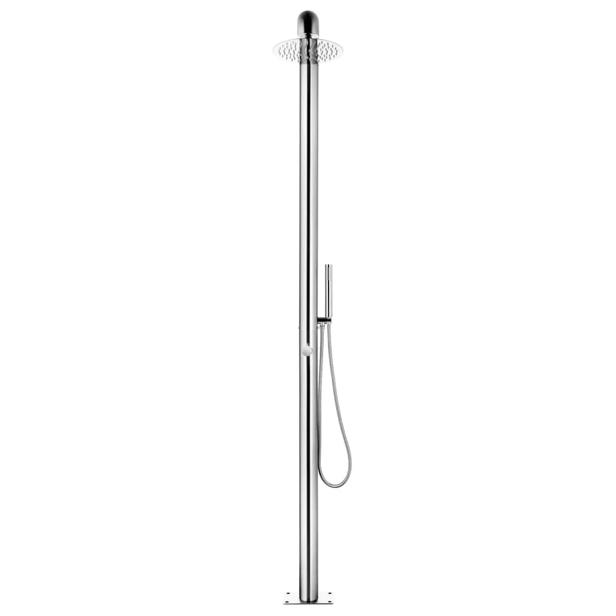 Douche de jardin avec base marron 230 cm Acier inoxydable - 5