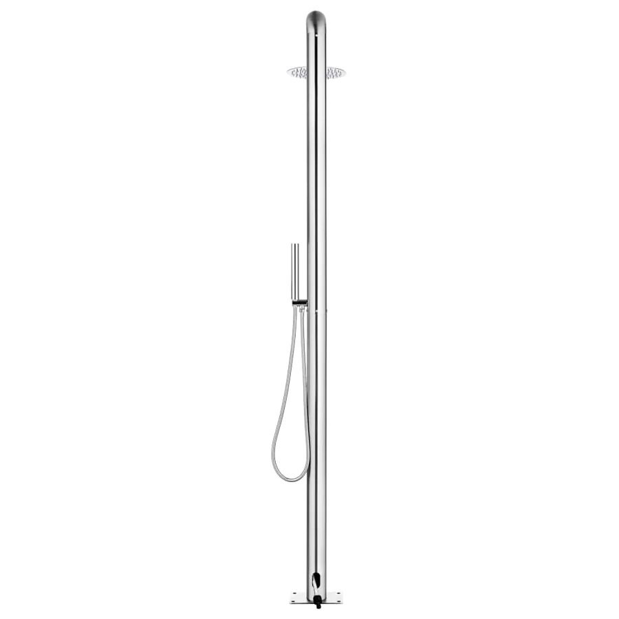 Douche de jardin avec base marron 230 cm Acier inoxydable - 6