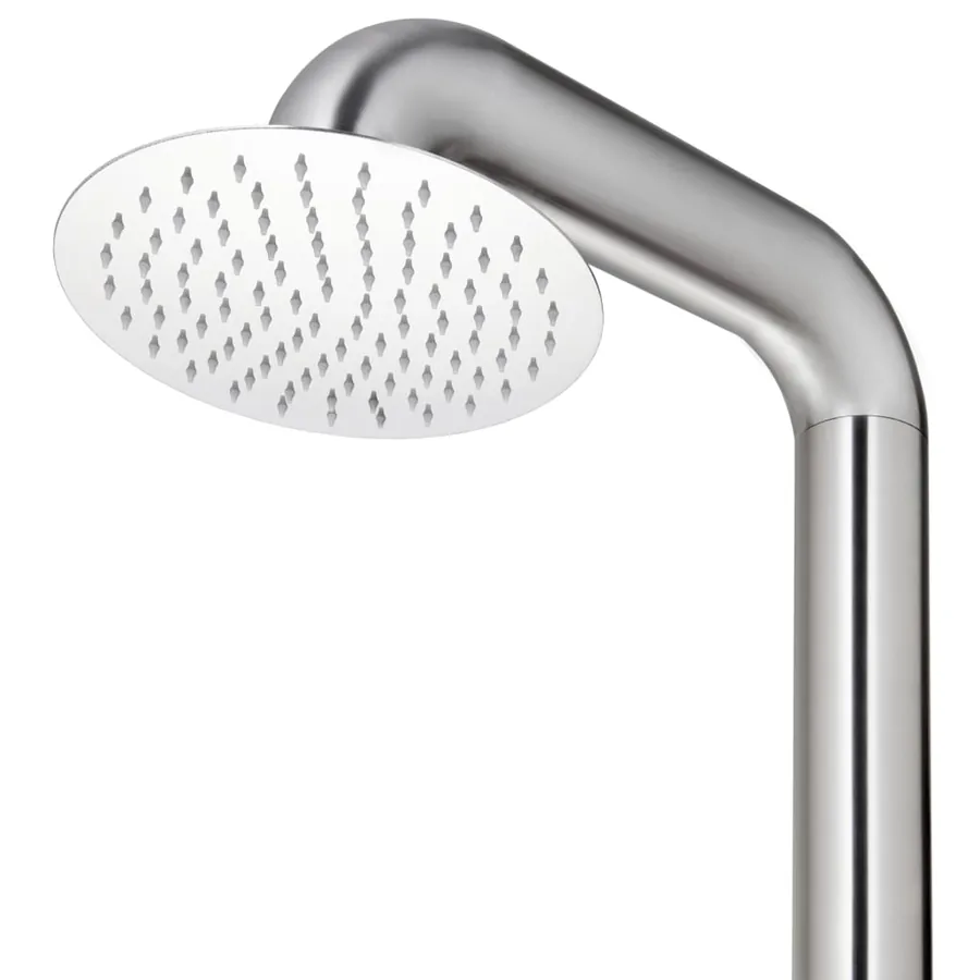 Douche de jardin avec base marron 230 cm Acier inoxydable - 9