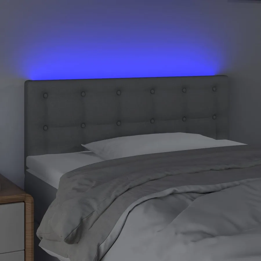 Tête de lit à LED Gris clair 90x5x78/88 cm Tissu - 3