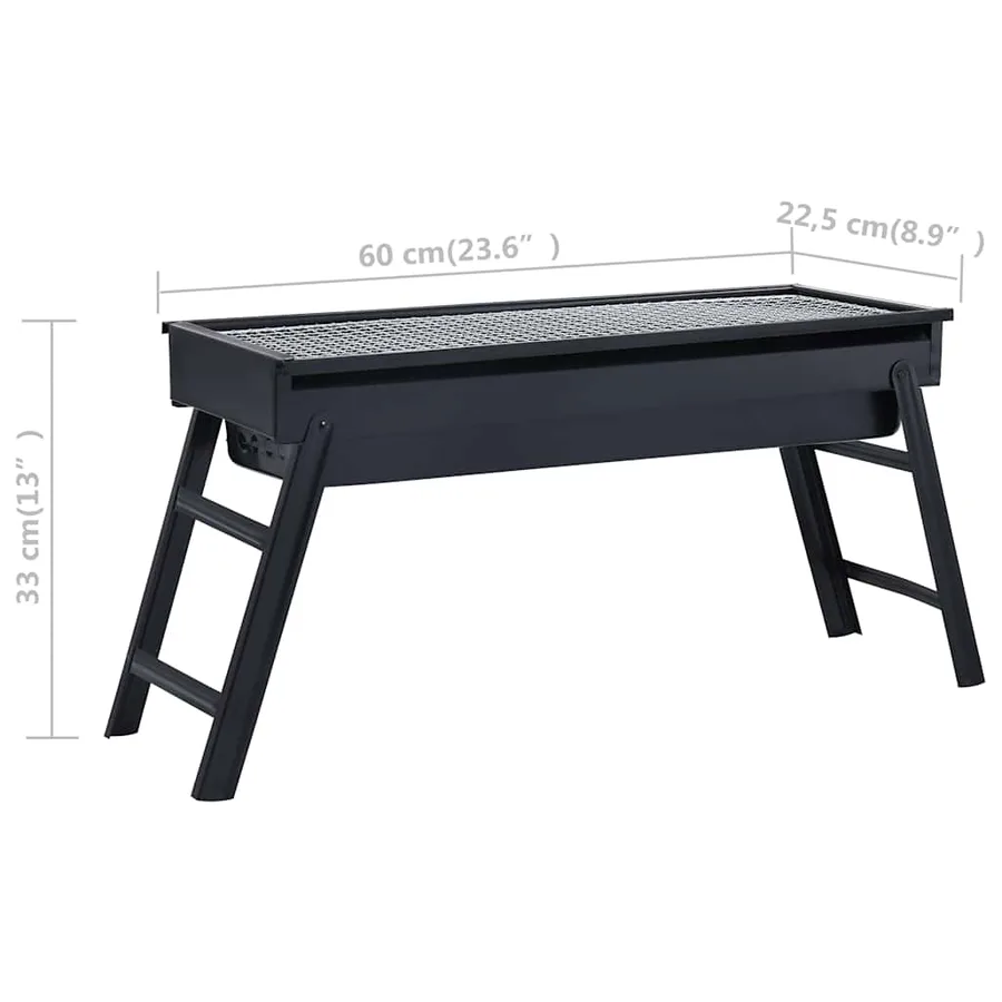 Barbecue portable de camping inoxydable 60x22,5x33 cm - 7