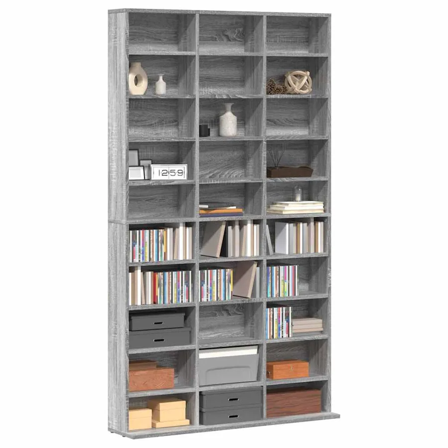 Armoire à CD Sonoma gris 102x23x177,5 cm Bois d'ingénierie - 3