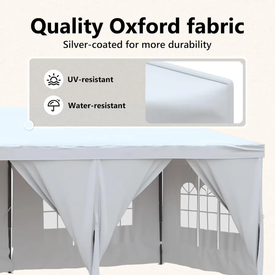 Tente de réception pliable avec parois Blanc 3x6 m - 11