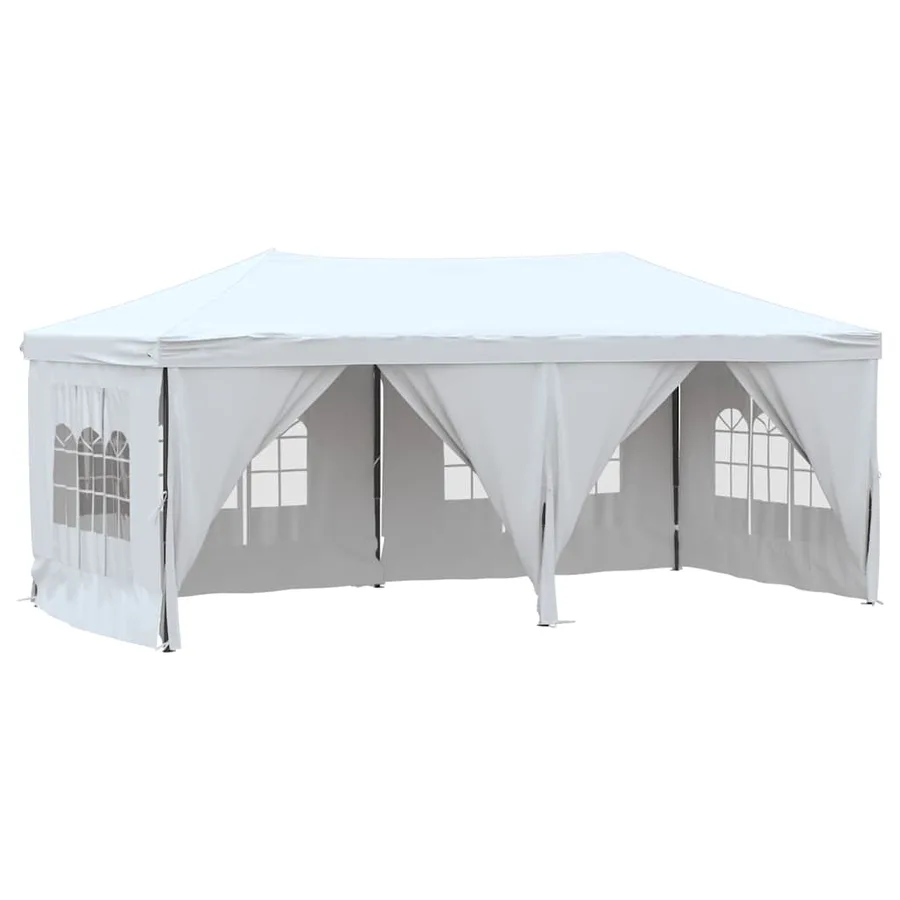 Tente de réception pliable avec parois Blanc 3x6 m - 2