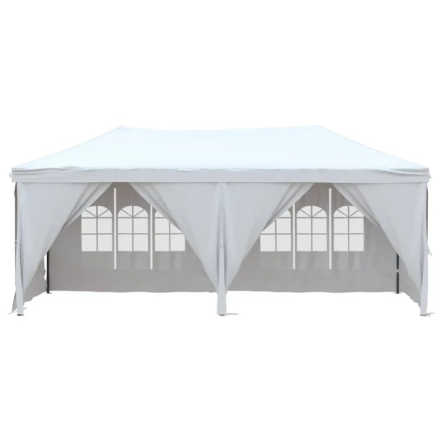 Tente de réception pliable avec parois Blanc 3x6 m - 3