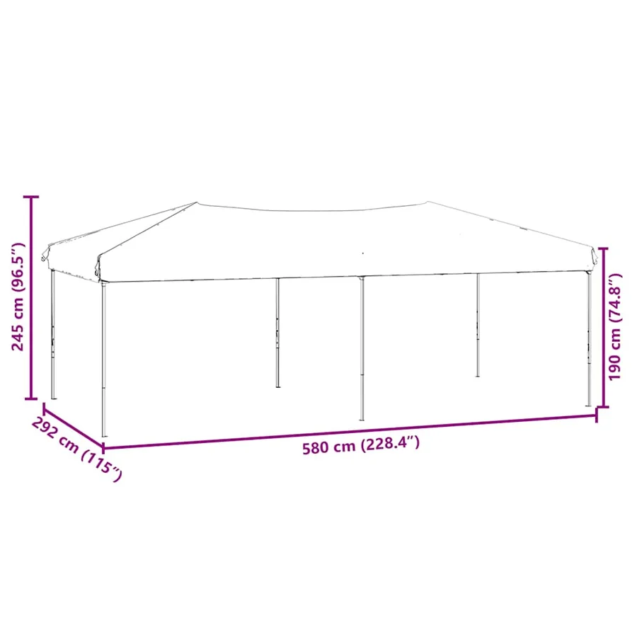 Tente de réception pliable avec parois Blanc 3x6 m - 9
